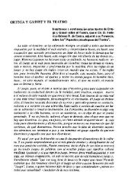 Ortega y Gasset y el Teatro / textos de Ortega y Gasset sobre el Teatro que el Dr. D. Federico Gómez R. de Castro, adjuntó a su ponencia, sobre los "Aspectos psicológicos del Teatro" | Biblioteca Virtual Miguel de Cervantes