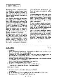 Boletín Informativo de la Asociación Española de Teatro para la Infancia y la Juventud, núm. 7. Editorial | Biblioteca Virtual Miguel de Cervantes