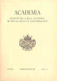 Academia : Boletín de la Real Academia de Bellas Artes de San Fernando. Segundo semestre 1964. Número 19. Preliminares e índice | Biblioteca Virtual Miguel de Cervantes