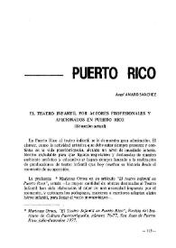 Informe de Puerto Rico. El teatro infantil por actores profesionales y aficionados en Puerto Rico | Biblioteca Virtual Miguel de Cervantes