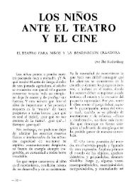 Los niños ante el teatro y el cine : el teatro para niños y la imaginación creadora / por Ilse Rodenberg | Biblioteca Virtual Miguel de Cervantes