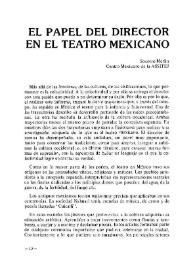 El papel del Director en el teatro mexicano / Socorro Merlín | Biblioteca Virtual Miguel de Cervantes