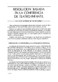 Resolución basada en la Conferencia de Teatro Infantil : 22-23 de octubre de 1983 en Sidney | Biblioteca Virtual Miguel de Cervantes