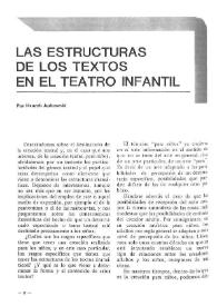 Las estructuras de los textos en el teatro infantil / Henryk Jurkowski | Biblioteca Virtual Miguel de Cervantes