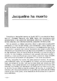 Jacqueline ha muerto / Martí Olaya | Biblioteca Virtual Miguel de Cervantes