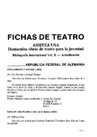 Fichas de teatro. ASSITEJ/USA Destacadas obras de teatro para la juventud | Biblioteca Virtual Miguel de Cervantes