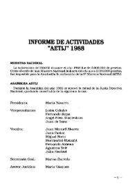 Informe de actividades "AETIJ" 1988 | Biblioteca Virtual Miguel de Cervantes