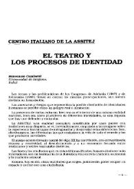 El teatro y los procesos de identidad / Benvenuto Cuminetti; Centro Italiano de la ASSITEJ | Biblioteca Virtual Miguel de Cervantes