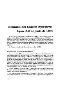 Reunión del Comité Ejecutivo. Lyon 3-6 de junio de 1989 | Biblioteca Virtual Miguel de Cervantes