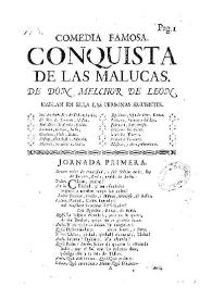 Conquista de las Malucas / de D. Melchor Fernandez de Leon | Biblioteca Virtual Miguel de Cervantes