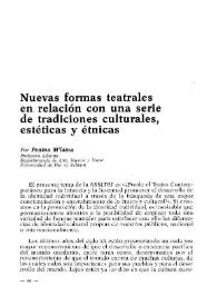 Nuevas formas teatrales en relación con una serie de tradiciones culturales, estéticas y étnicas / por Penina M'lama | Biblioteca Virtual Miguel de Cervantes