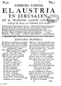 El Austria en Jerusalen / de Don Francisco de Bances y Candamo | Biblioteca Virtual Miguel de Cervantes