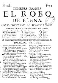 El robo de Elena / de D. Christoval de Monroy y Silva | Biblioteca Virtual Miguel de Cervantes