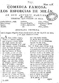 Los Esforcias de Milan / de Don Antonio Martinez | Biblioteca Virtual Miguel de Cervantes