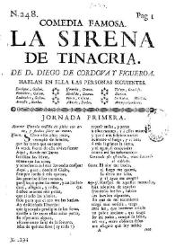 La sirena de Tinacria / de D. Diego de Cordova y Figueroa | Biblioteca Virtual Miguel de Cervantes