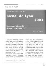 Teatro para la Infancia y la Juventud. Bienal de Lyon 2003. Encuentro internacional de autores y editores / por Luis Matilla | Biblioteca Virtual Miguel de Cervantes