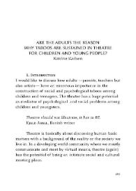 Are the adults the reason why taboos are sustained in theatre for children and young people? / Katrine Karlsen | Biblioteca Virtual Miguel de Cervantes