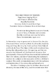 The deep print of taboos : Experience staging "Prince and Prince" in Mexico City / Aracelia Guerrero; Interviews: Emilio Acosta & María Hope; Translation, Marijke van Rosmalen Farías & María Hope | Biblioteca Virtual Miguel de Cervantes