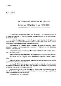 IV Congreso Nacional de Teatro para la Infancia y la Juventud | Biblioteca Virtual Miguel de Cervantes