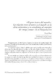 "El gran teatro del mundo". La relación entre el teatro y el mundo en la obra cervantina y su semejanza al concepto de "maya sansar" en el Natyashastra / Preeti Pant | Biblioteca Virtual Miguel de Cervantes