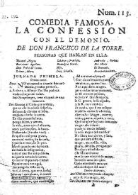 La confession con el demonio / de don Francisco de la Torre | Biblioteca Virtual Miguel de Cervantes