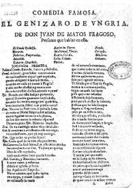 El Genizaro de Ungria / de Don Juan de Matos Fregoso | Biblioteca Virtual Miguel de Cervantes