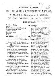 El diablo predicador, y mayor contrario amigo / de un ingenio de esta corte | Biblioteca Virtual Miguel de Cervantes