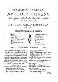 Apolo, y Climene / de don Pedro Calderon de la Barca | Biblioteca Virtual Miguel de Cervantes