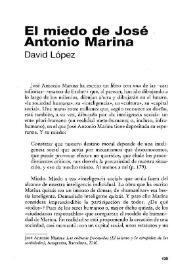 El miedo de José Antonio Marina [Reseña] / David López | Biblioteca Virtual Miguel de Cervantes