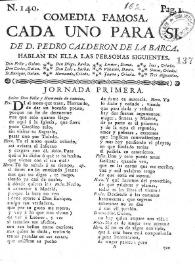 Cada uno para si / de D. Pedro Calderon de la Barca | Biblioteca Virtual Miguel de Cervantes