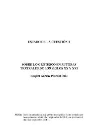 Protocolo de valoración del código de comunicación grotesco en las creadoras teatrales (siglos XX y XXI): teoría y práctica escénica / Raquel García-Pascual | Biblioteca Virtual Miguel de Cervantes