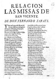 Las missas de San Vicente Ferrer / de don Fernando de Zarate | Biblioteca Virtual Miguel de Cervantes