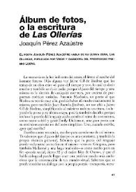 Álbum de fotos, o la escritura de "Las Ollerías" / Joaquín Pérez Azaústre | Biblioteca Virtual Miguel de Cervantes