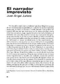 El narrador imprevisto [Reseña] / Juan Ángel Juristo | Biblioteca Virtual Miguel de Cervantes