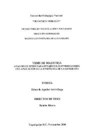 Análisis de sitios para desarrollos inmobiliarios. Una aplicación de la enseñanza de la Geografía / Eduardo Aguilar Arrivillaga | Biblioteca Virtual Miguel de Cervantes