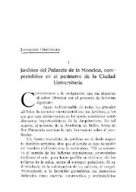 Jardines del Palacete de la Moncloa, comprendidos en el perímetro de la Ciudad Universitaria / El Marqués de S.Juan de Piedras Albas | Biblioteca Virtual Miguel de Cervantes