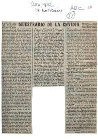 Muestrario de la envidia / Joaquín Calvo Sotelo | Biblioteca Virtual Miguel de Cervantes