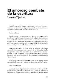 El amoroso combate de la escritura / Yaoska Tijerino | Biblioteca Virtual Miguel de Cervantes