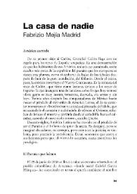 La casa de nadie / Fabrizio Mejía Madrid | Biblioteca Virtual Miguel de Cervantes