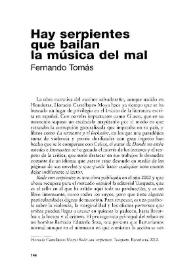 Hay serpientes que bailan la música del mal / Fernando Tomás | Biblioteca Virtual Miguel de Cervantes