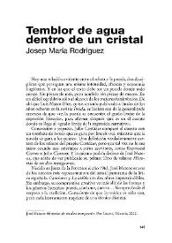 Temblor de agua dentro de un cristal / Josep María Rodríguez | Biblioteca Virtual Miguel de Cervantes