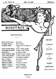 Nosotros [Buenos Aires]. Tomo II, núm. 9, abril de 1908 | Biblioteca Virtual Miguel de Cervantes