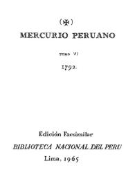 Mercurio Peruano. Tomo VI, 1792 | Biblioteca Virtual Miguel de Cervantes