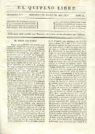 El quiteño libre. Año I, trimestre 2, núm. 14, domingo 11 de agosto de 1833 | Biblioteca Virtual Miguel de Cervantes