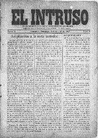 El intruso. Bi-Semanario Joco-serio netamente independiente. Tomo I, núm. 9, domingo 20 de febrero de 1921 | Biblioteca Virtual Miguel de Cervantes