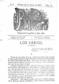 El Pare Mulet : semanari impolític y bóu solt. Añ I, núm. 6 (Disapte 10 de Febrer de 1877) [sic] | Biblioteca Virtual Miguel de Cervantes