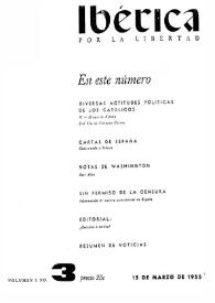 Ibérica por la libertad. Volumen 3, Nº 3, 15 de marzo de 1955 | Biblioteca Virtual Miguel de Cervantes