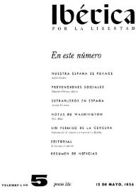 Ibérica por la libertad. Volumen 4, Nº 5, 15 de mayo de 1956 | Biblioteca Virtual Miguel de Cervantes