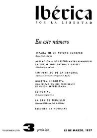 Ibérica por la libertad. Volumen 5, Nº 3, 15 de marzo de 1957 | Biblioteca Virtual Miguel de Cervantes