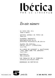 Ibérica por la libertad. Volumen 5, Nº 5, 15 de mayo de 1957 | Biblioteca Virtual Miguel de Cervantes